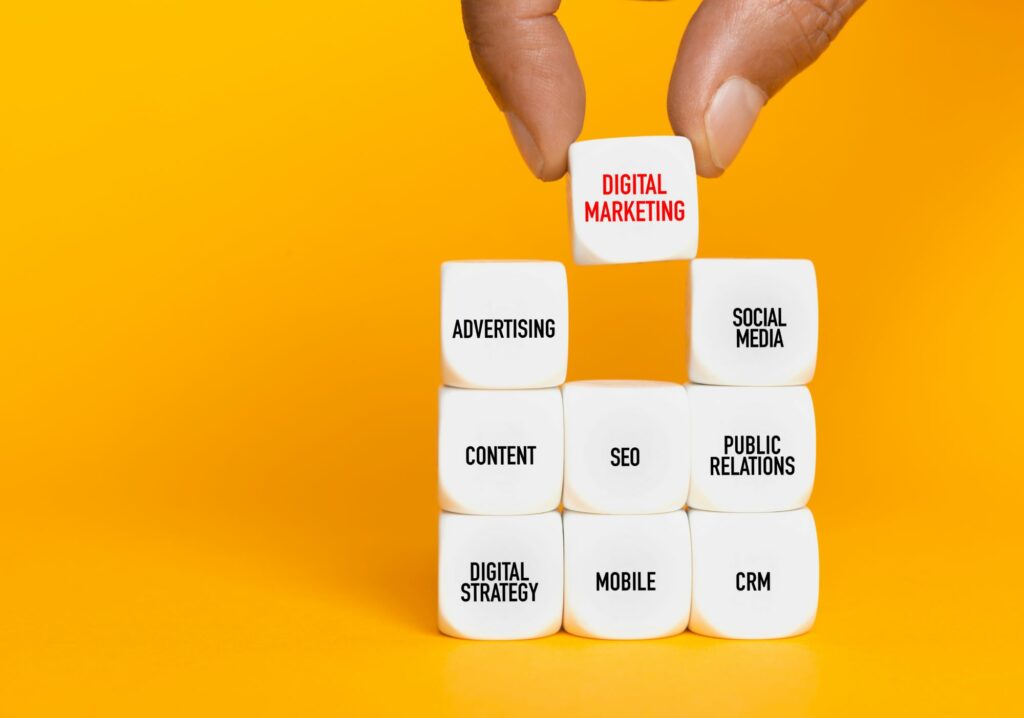 Marketing metrics stacked as blocks
